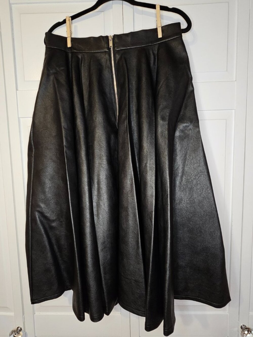 Bad Girl Circle Skirt in Vegan Leather - Vixen by Micheline Pitt - Picture 3 of 5